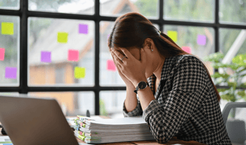 woman sitting at desk